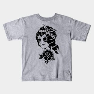 TRADITIONAL GIRL CRYING INK Kids T-Shirt